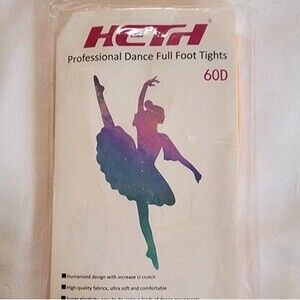 Heth Professional Kid's Dance Convertible Full Foot Tights 60D Size: Large NWT